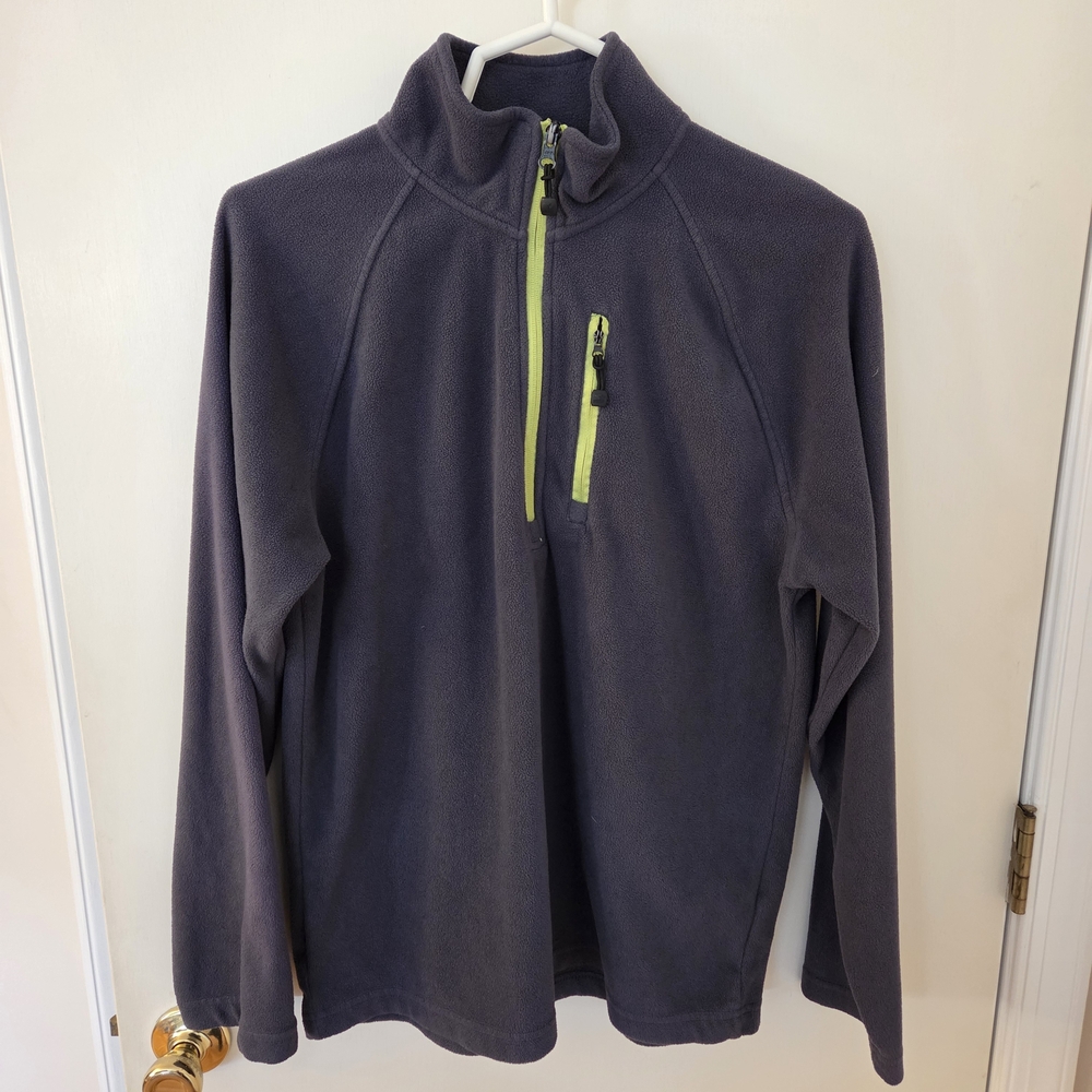 STARTER Charcoal And Lime Mens Fleece Size Small